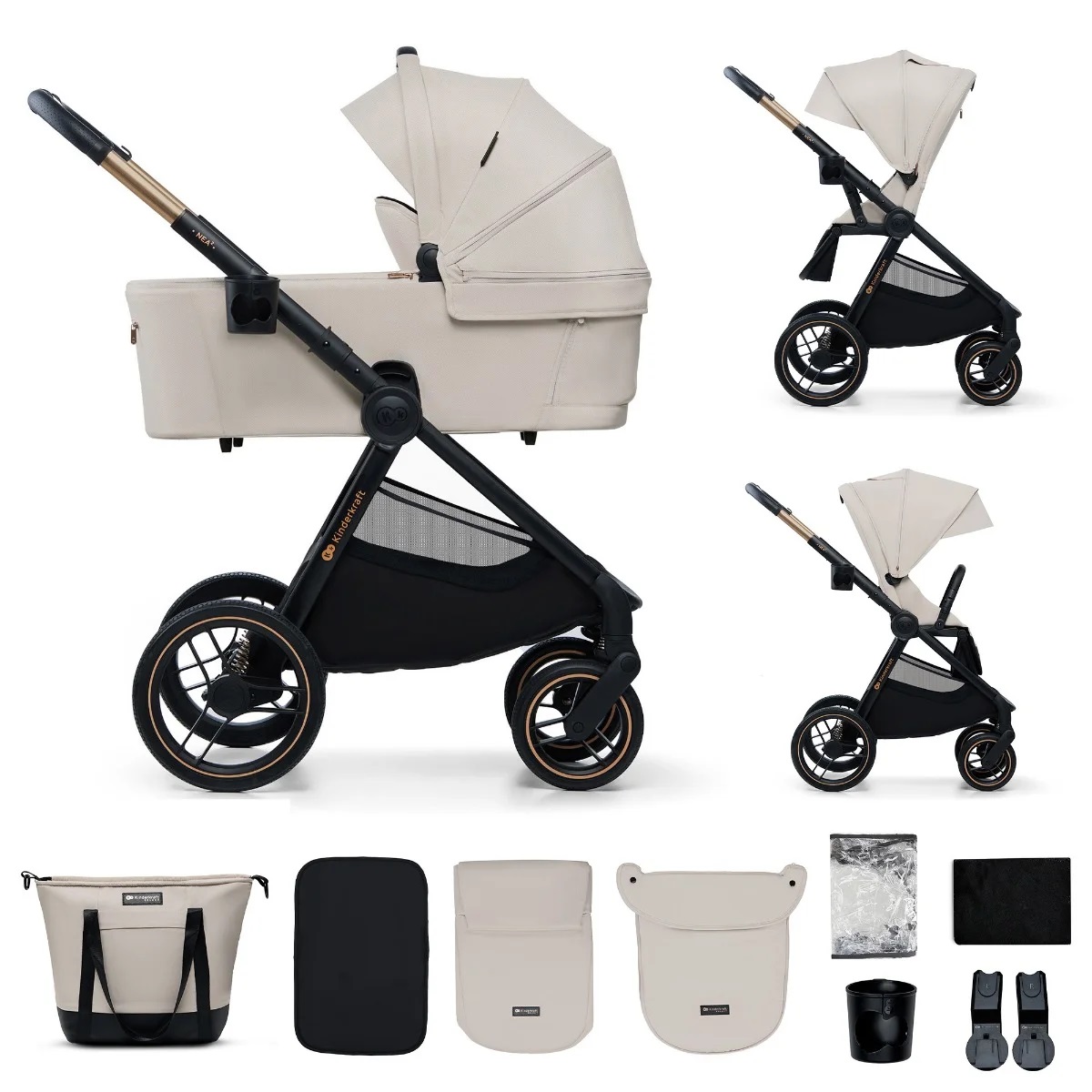 103656-COCHE DUO KINDERKRAFT NEA 2 SOFT BEIGE(4-3)-0