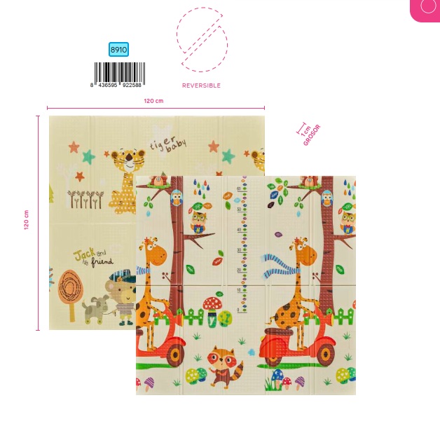 ALFOMBRA DE JUEGOS 120 X 120 JIRAFA-0