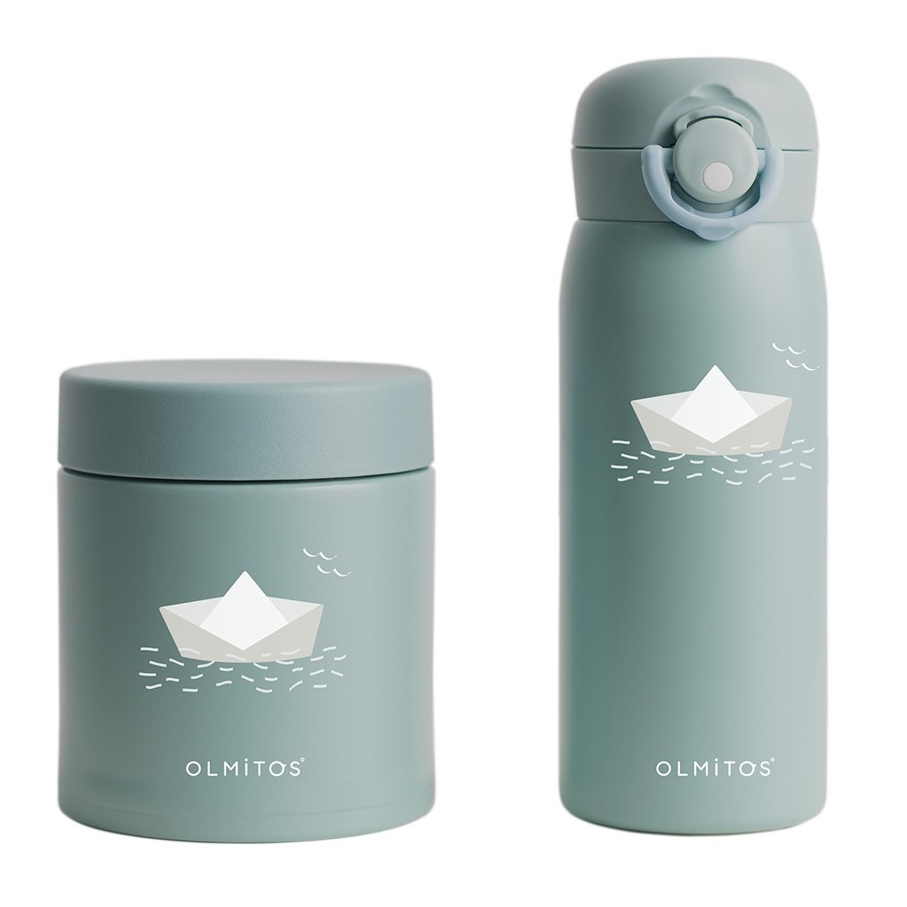 SET TERMOS LQUIDO + SOLIDOS GREEN PAPER BOAT-0