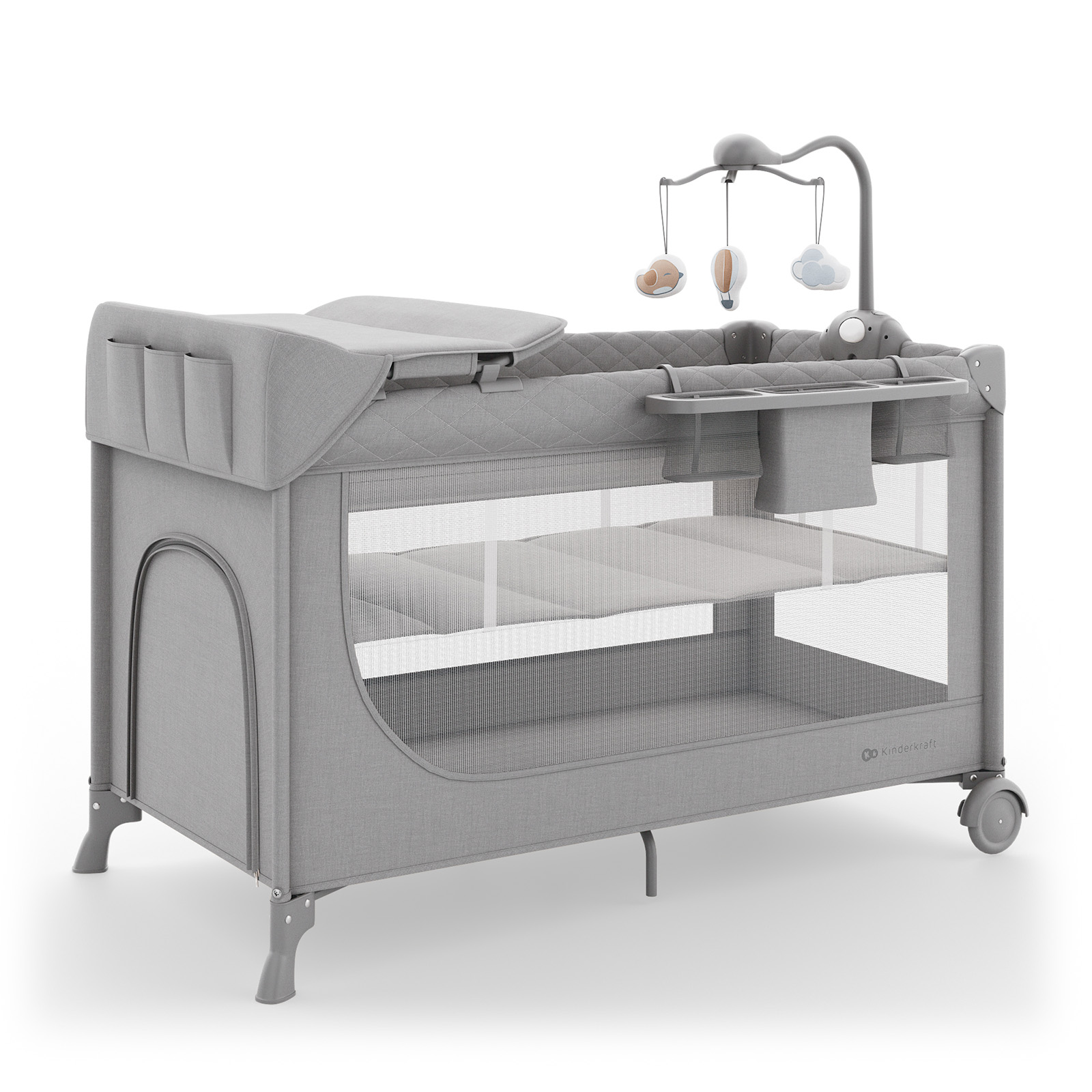 107236-CUNA VIAJE LEODY UP GRIS CON ACCESORIOS(5-0)-0