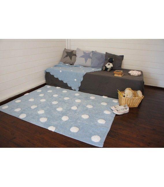 67122-ALFOMBRA 120 X 160  ALGODON TOPOS GRANDOTES AZUL(0-0)-0