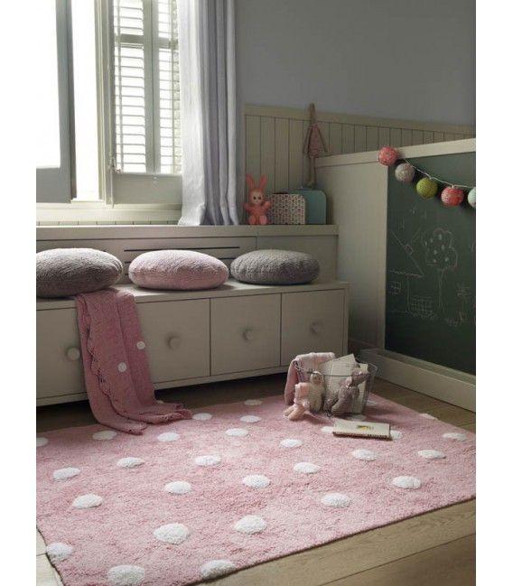 67455-ALFOMBRA 120 X 160 ALGODON TOPOS GRANDOTES ROSA (0-0)-0
