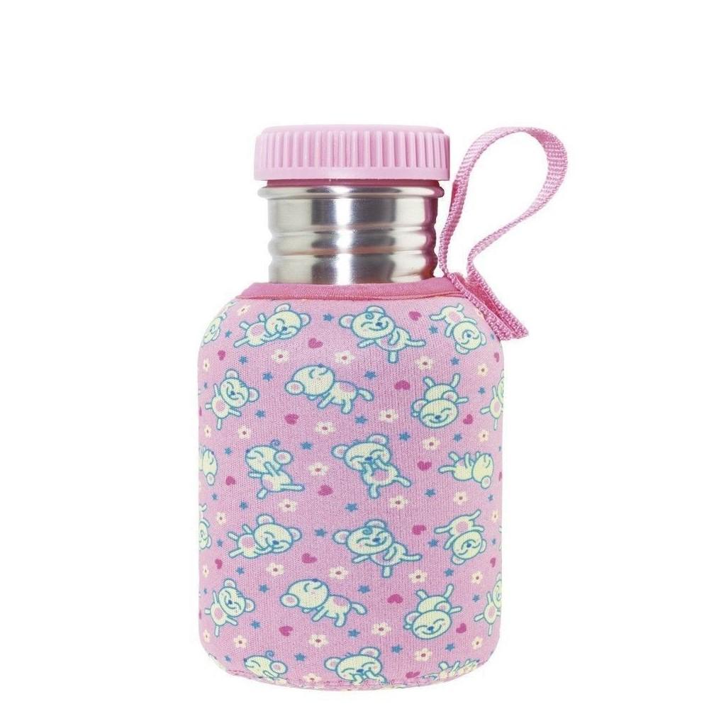 86443-BOTELLA INOX 0,35 L + FUNDA OSO ROSA(3-0)-0