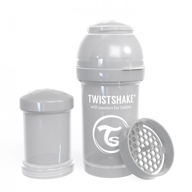 87236-TWISTSHAKE BIBERON ANTICOLICO 180ML GRIS PASTEL(5-0)-0