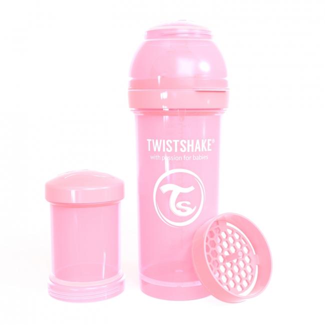87237-TWISTSHAKE BIBERON ANTICOLICO 260 ML ROSA PASTEL(0-0)-0