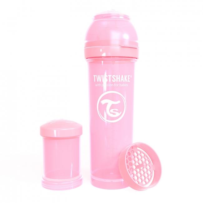 87240-TWISTSHAKE BIBERON ANTICOLICO 330 ML ROSA PASTEL(5-0)-0