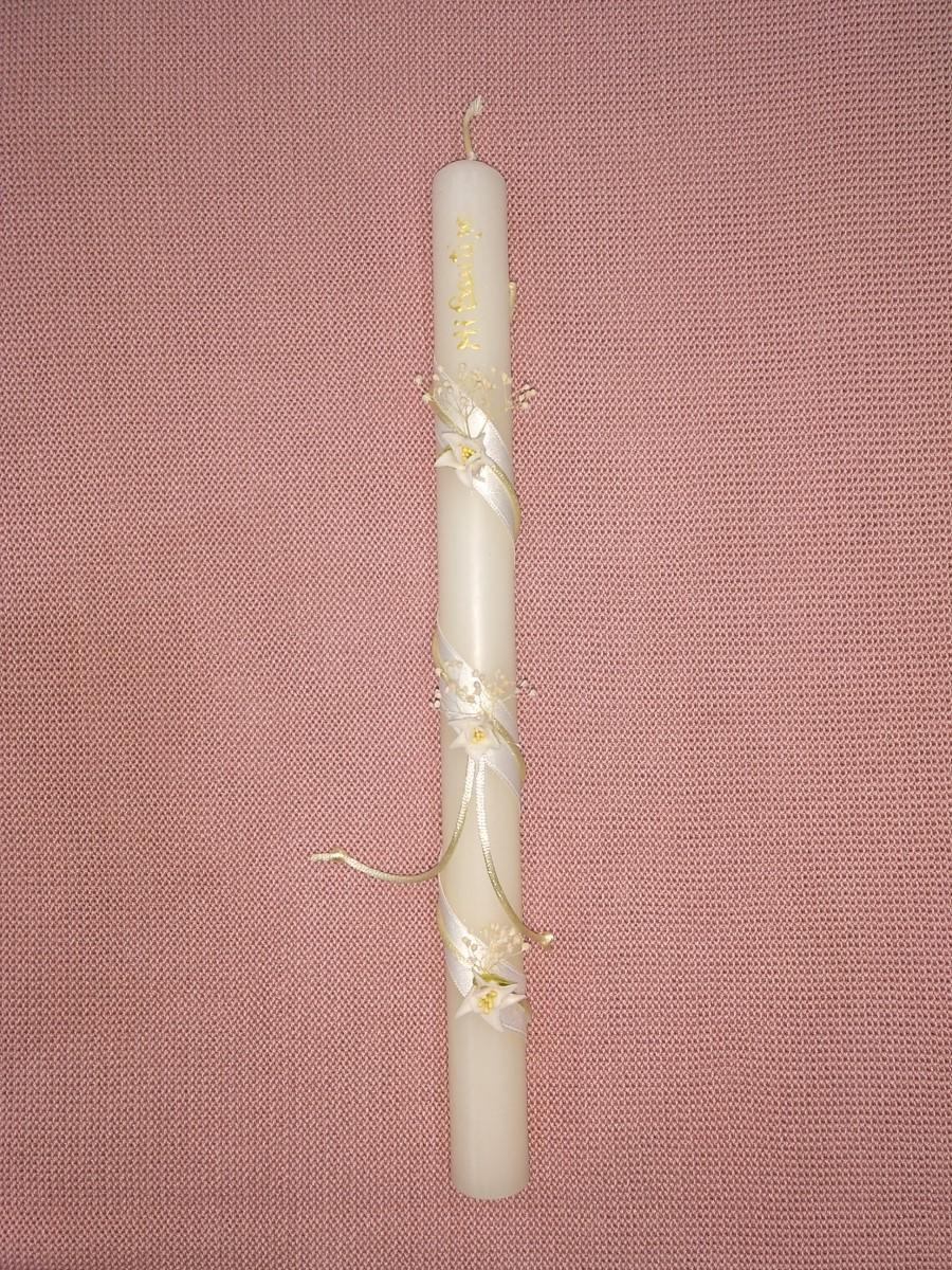 87747-VELA DE BAUTIZO FLORES 300 X 24 MM(0-0)-0