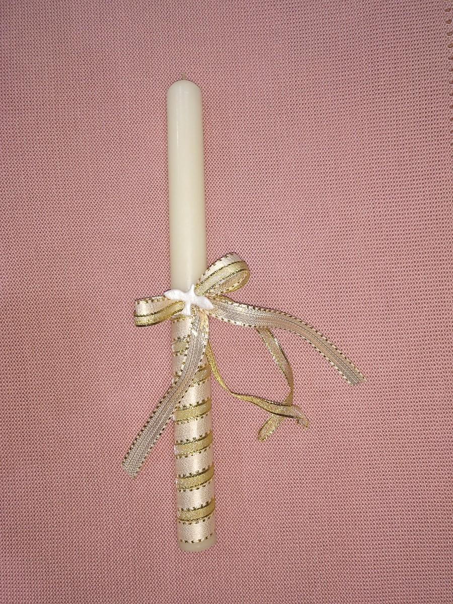 87832-VELA BAUTISMO PALOMA LAZO ORO 300 X 24 MM(0-0)-0