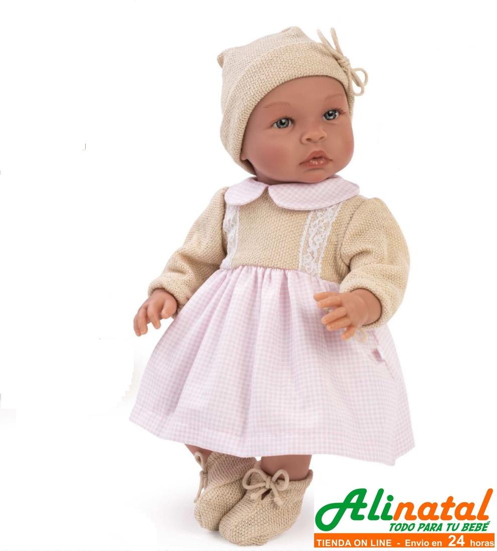 92189-MUÑECA ASI LEO PUNTO BEIG CUADRITOS ROSA(1-0)-0