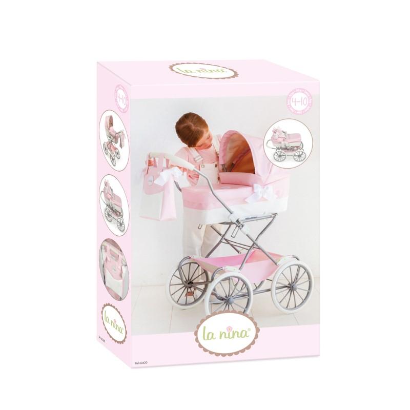 92702-COCHE MUÑECAS CUCO CLASICO ROSA-BLANCO POLIPIEL LA NINA(0-0)-4