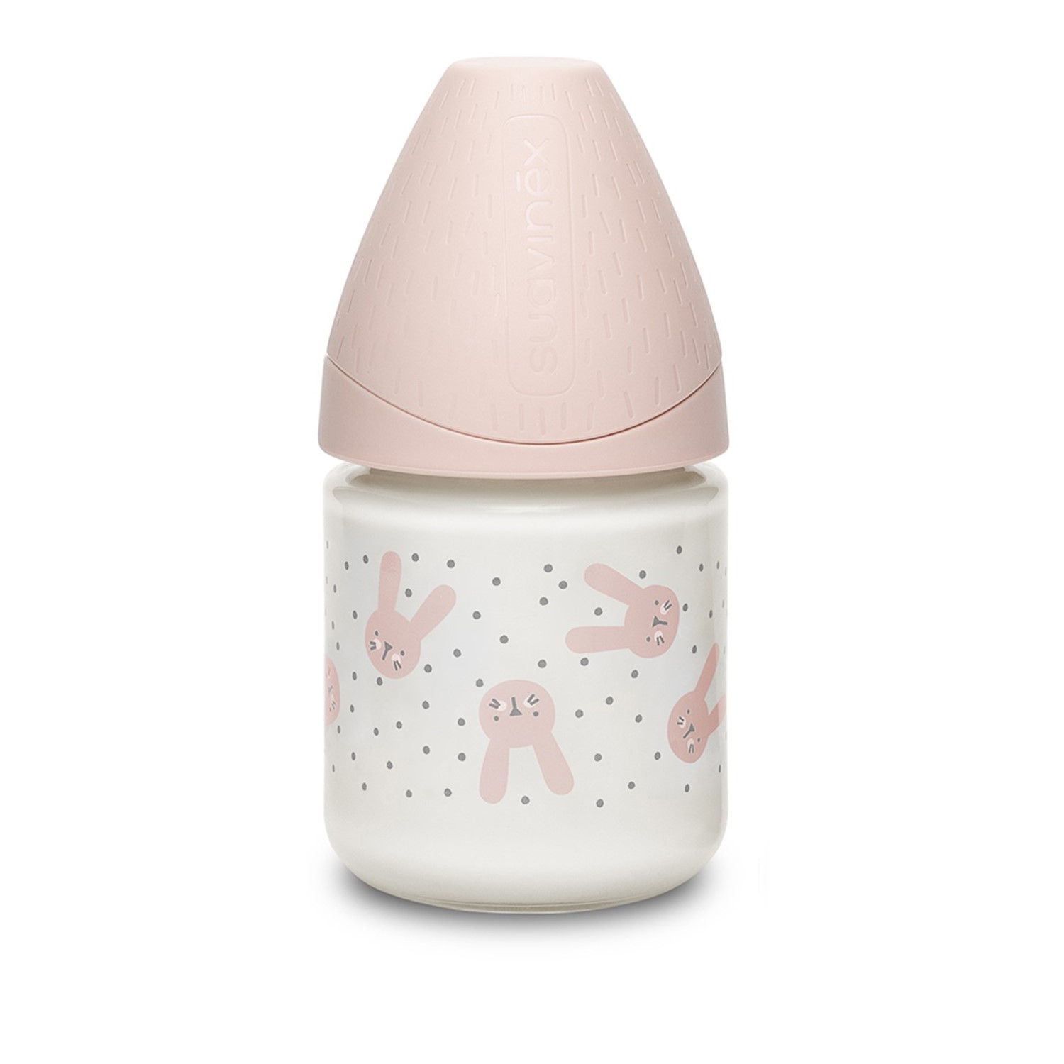 95548-BIBERON VIDRIO 120 ML HYGGE RABBIT ROSA SUAVINEX(1-0)-0