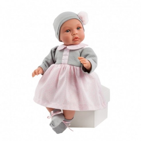 96950-MUÑECA LEO 46 CM. ROSA PECHERA GRIS(0-0)-0