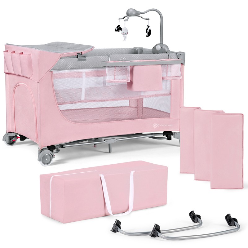 97228-CUNA VIAJE LEODY ROSA KINDERKRAFT CON ACCESORIOS(1-0)-1