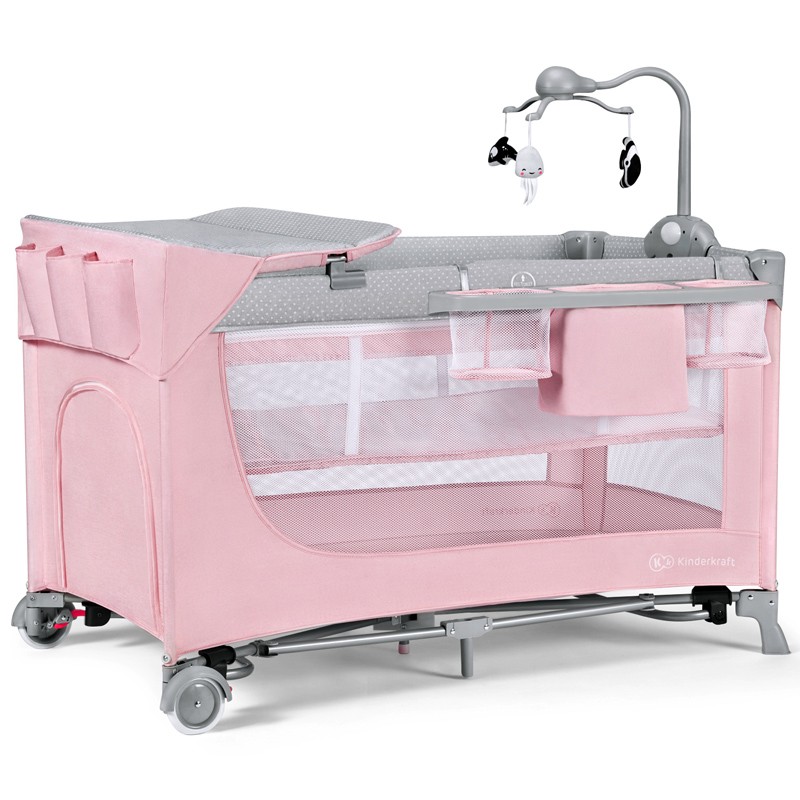97228-CUNA VIAJE LEODY ROSA KINDERKRAFT CON ACCESORIOS(1-0)-0