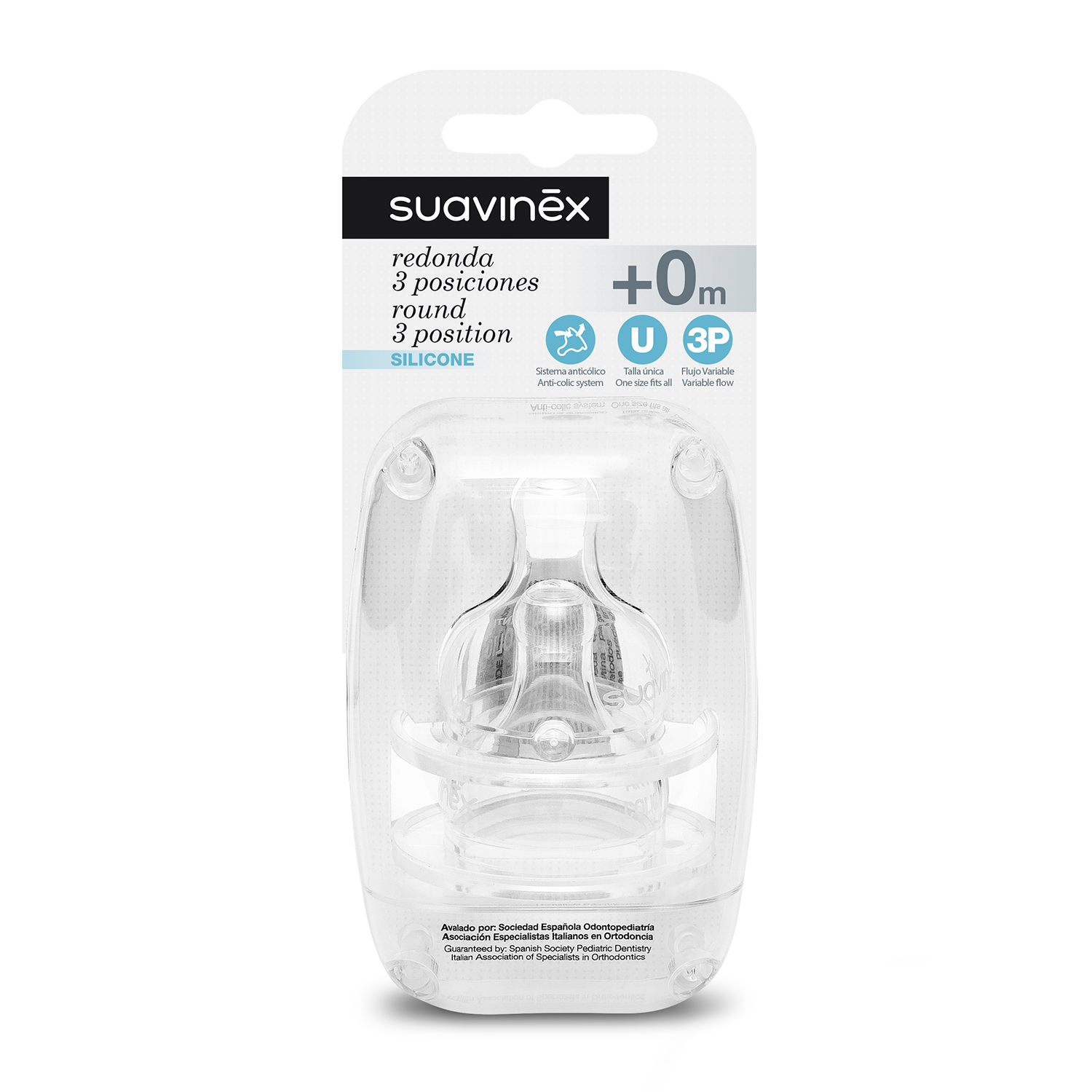 98081-TETINA SUAVINEX FLUJO VARIABLE 3 POS. SILICONA 2 UDS(1-0)-0