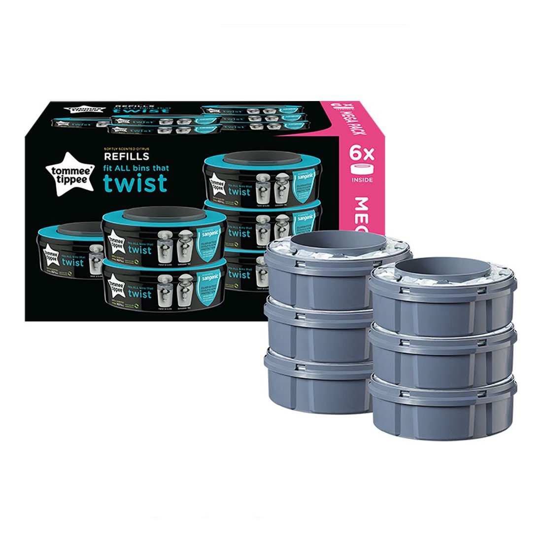 101529-PACK 6 RECAMBIOS CONTENEDOR PAÑALES SANGENIC TWIST(21-0)-0