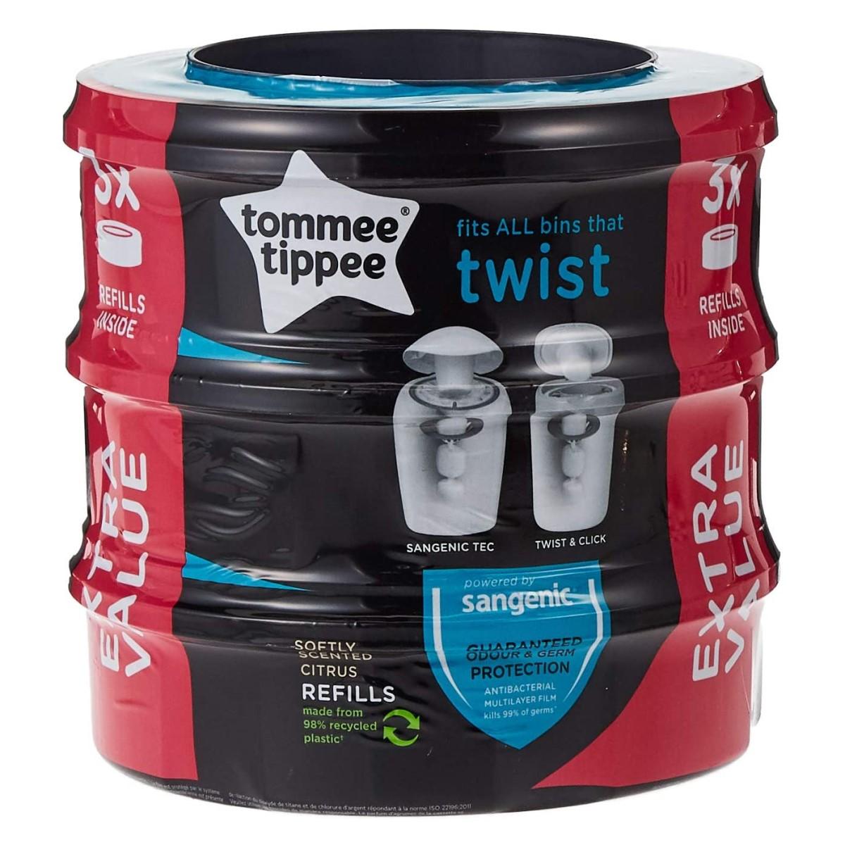 Tommee Tippee Recambio Cubo de Pañales Twist 3 Recambios